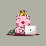 戴着皇冠小猪