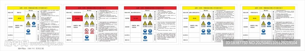 风险告知卡  警示标志  