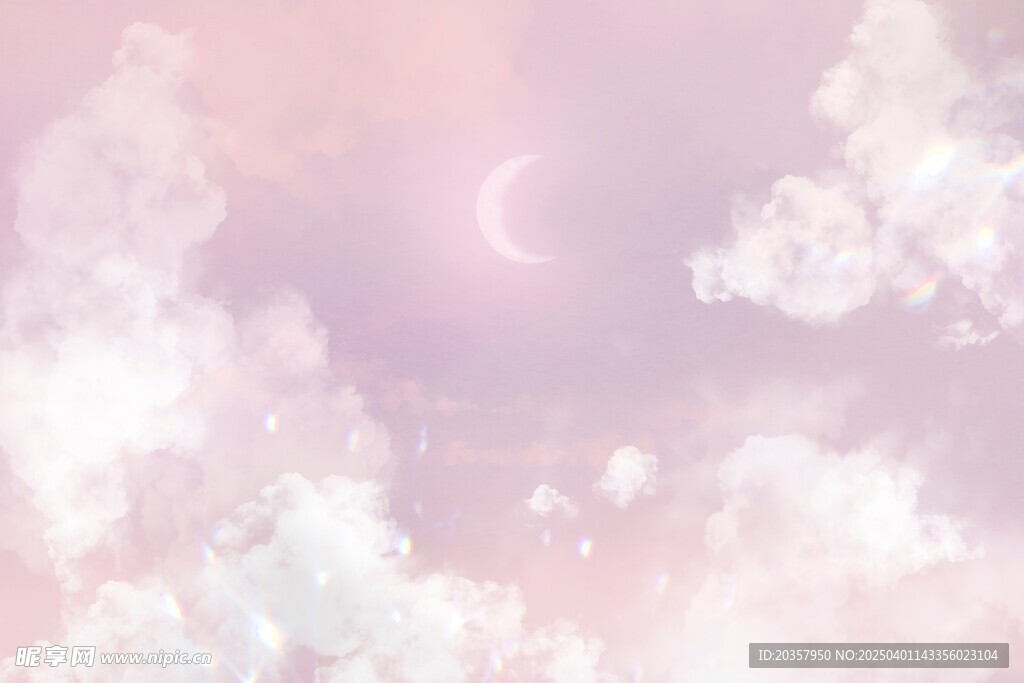 春天美丽天空背 月亮月夜 背景