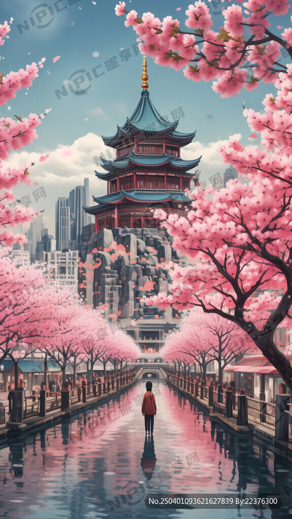大连市樱花旅游海报