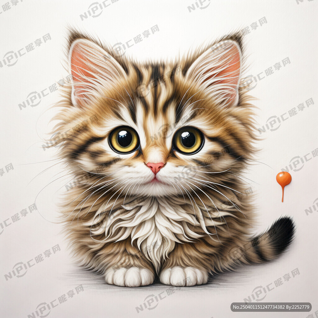 画一只漂亮可爱的猫