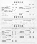 美甲价目表