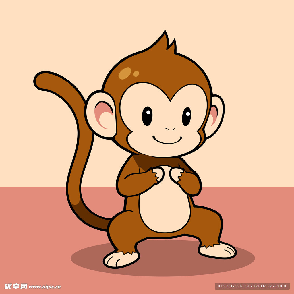 手绘卡通猴子