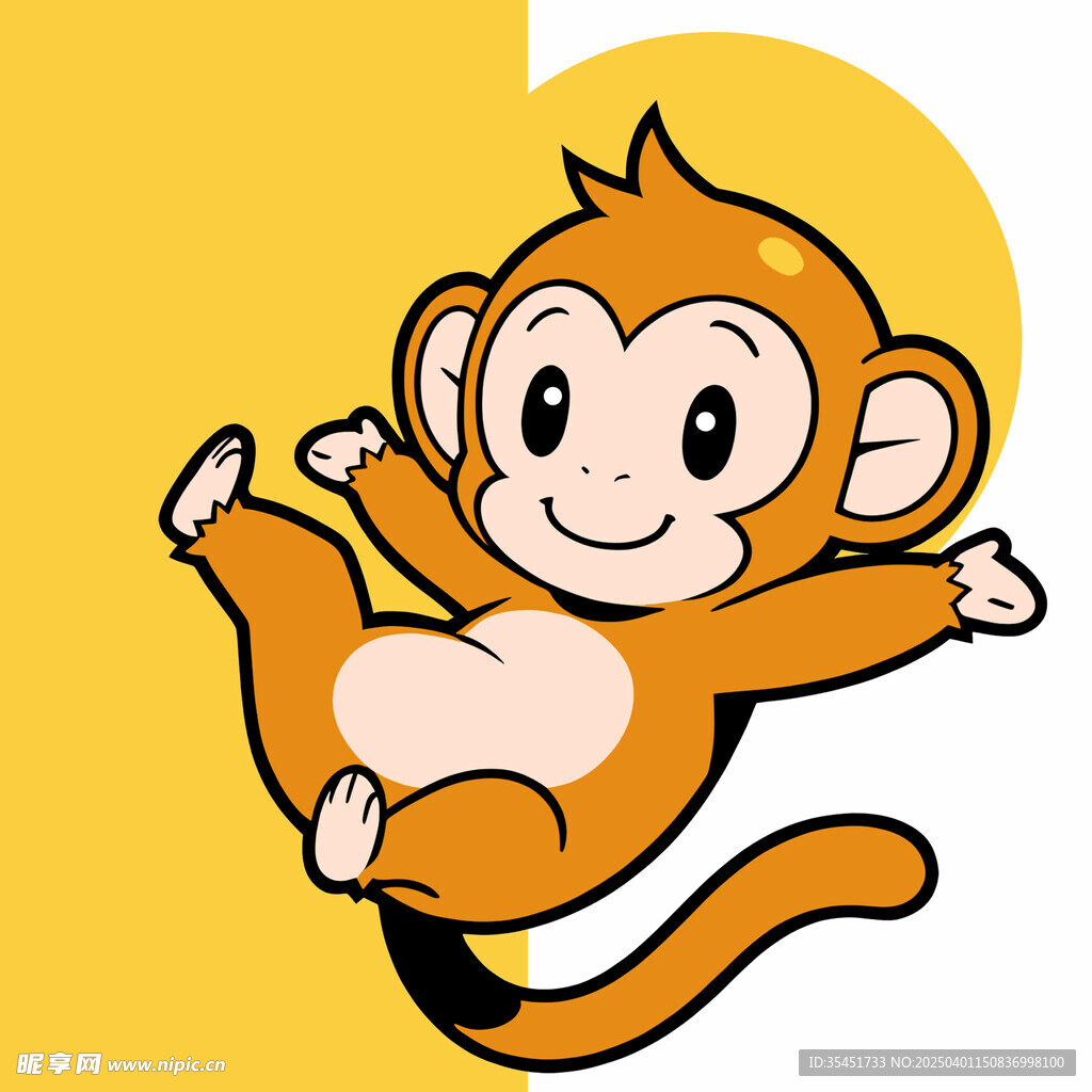 手绘卡通猴子