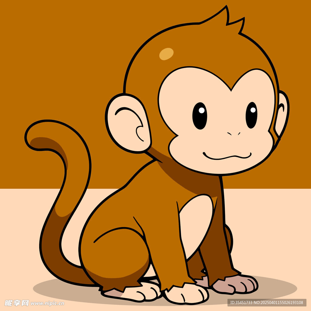 手绘卡通猴子