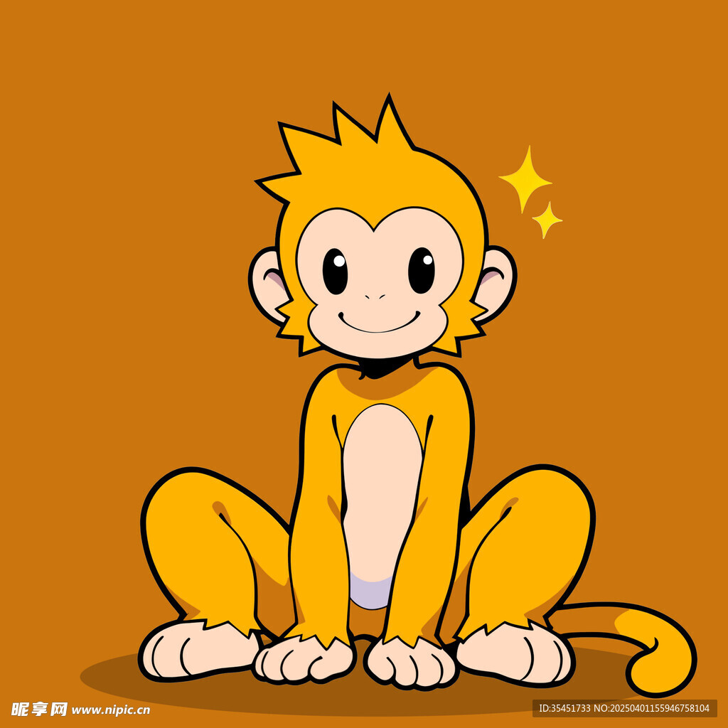 手绘卡通猴子