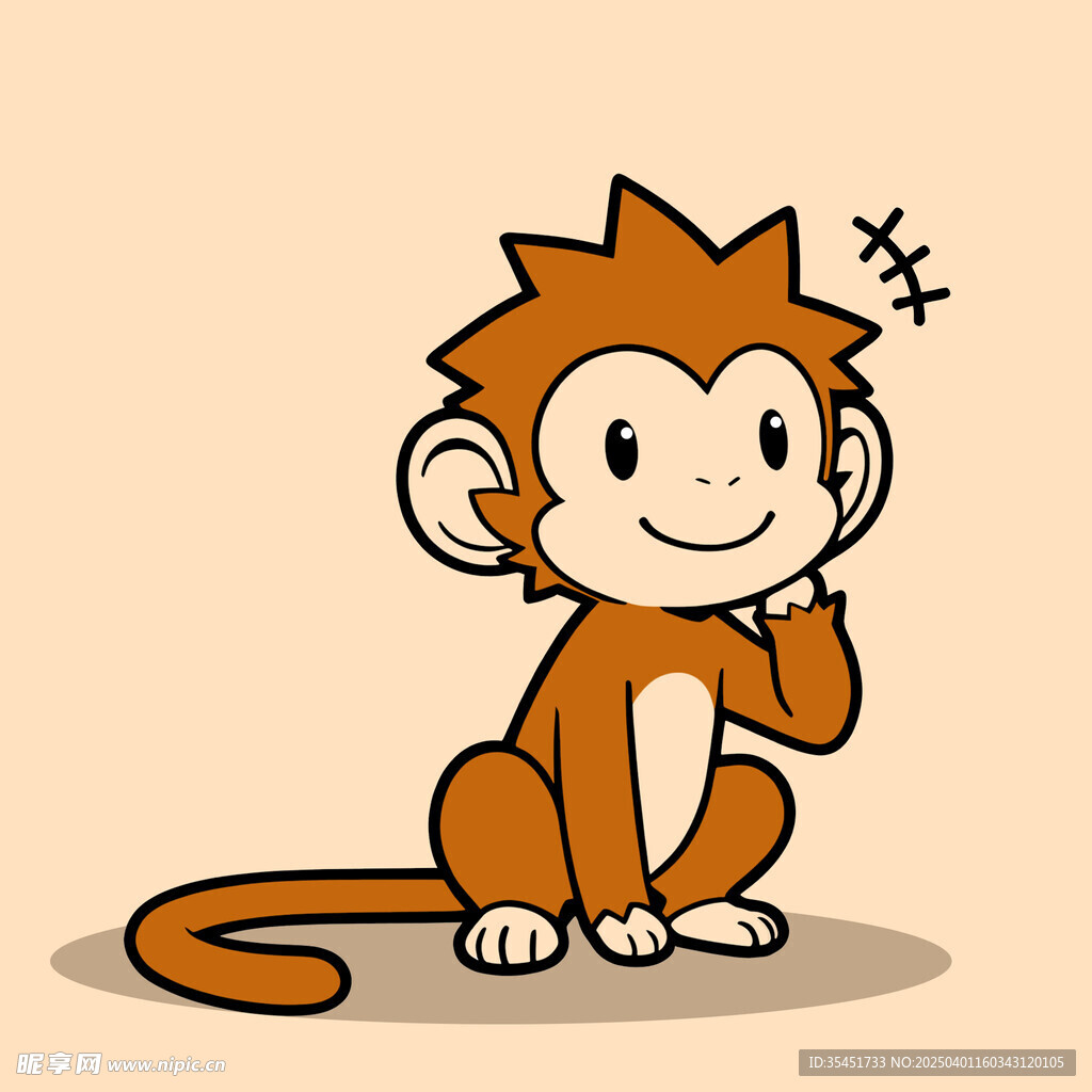 手绘卡通猴子
