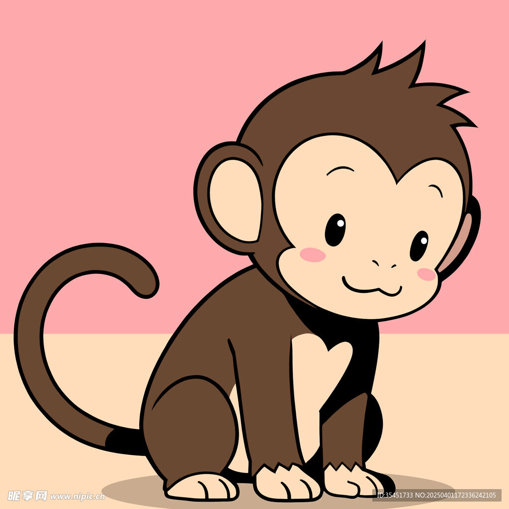 手绘卡通猴子