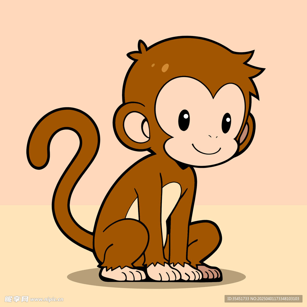 手绘卡通猴子
