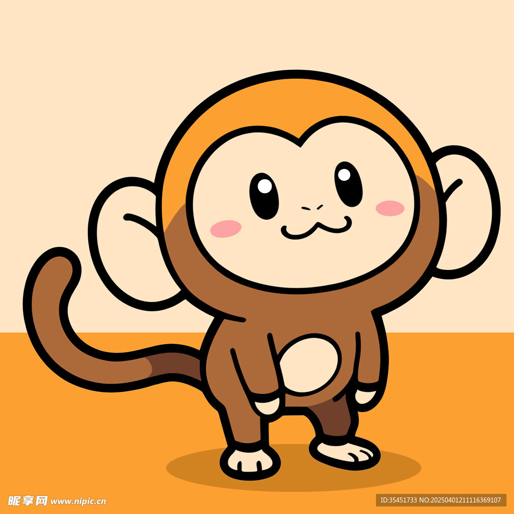 手绘卡通猴子