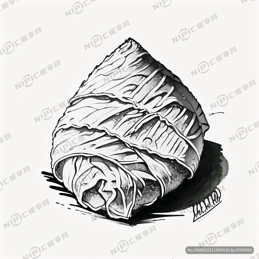 卷蛋皮黑白画