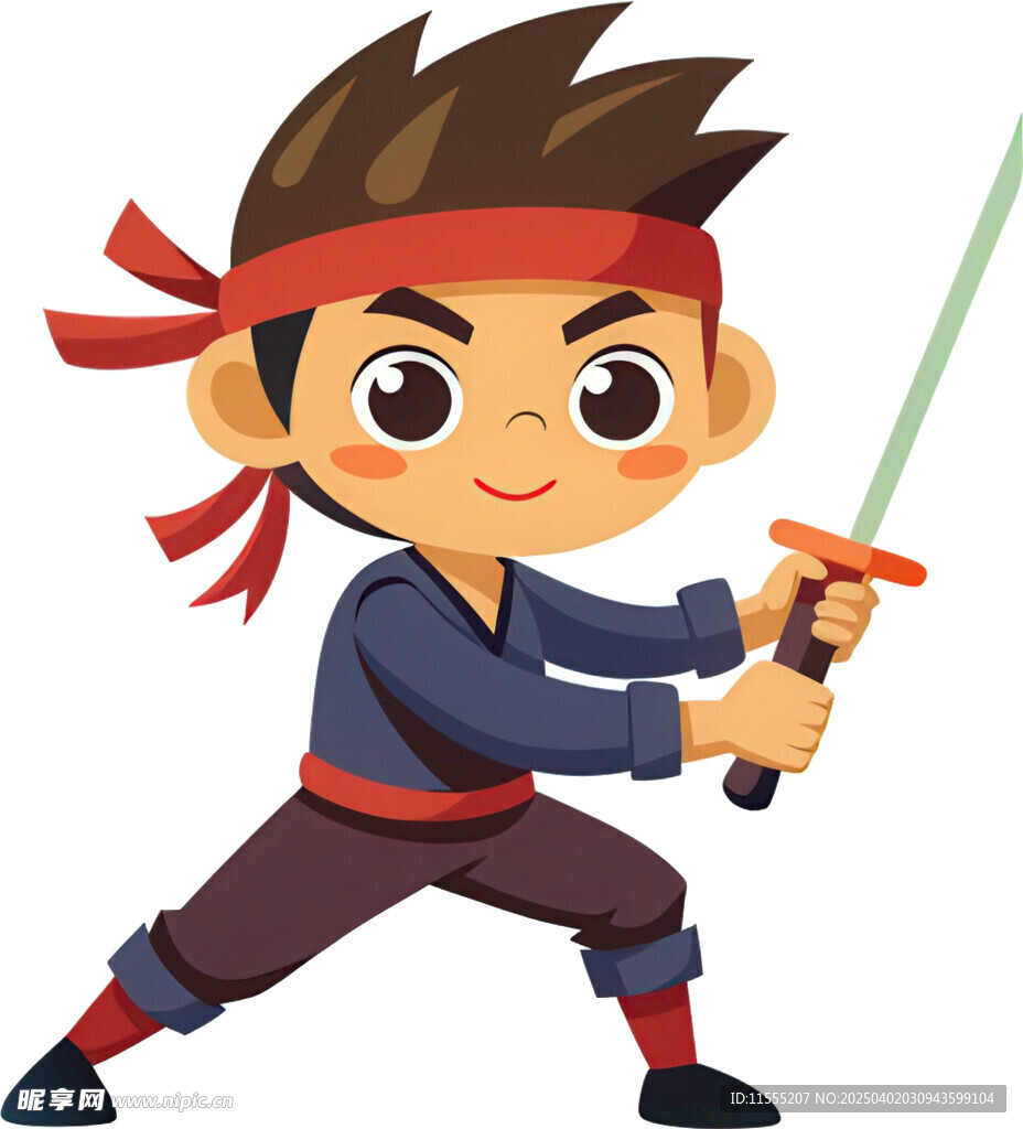 男孩武士剑士