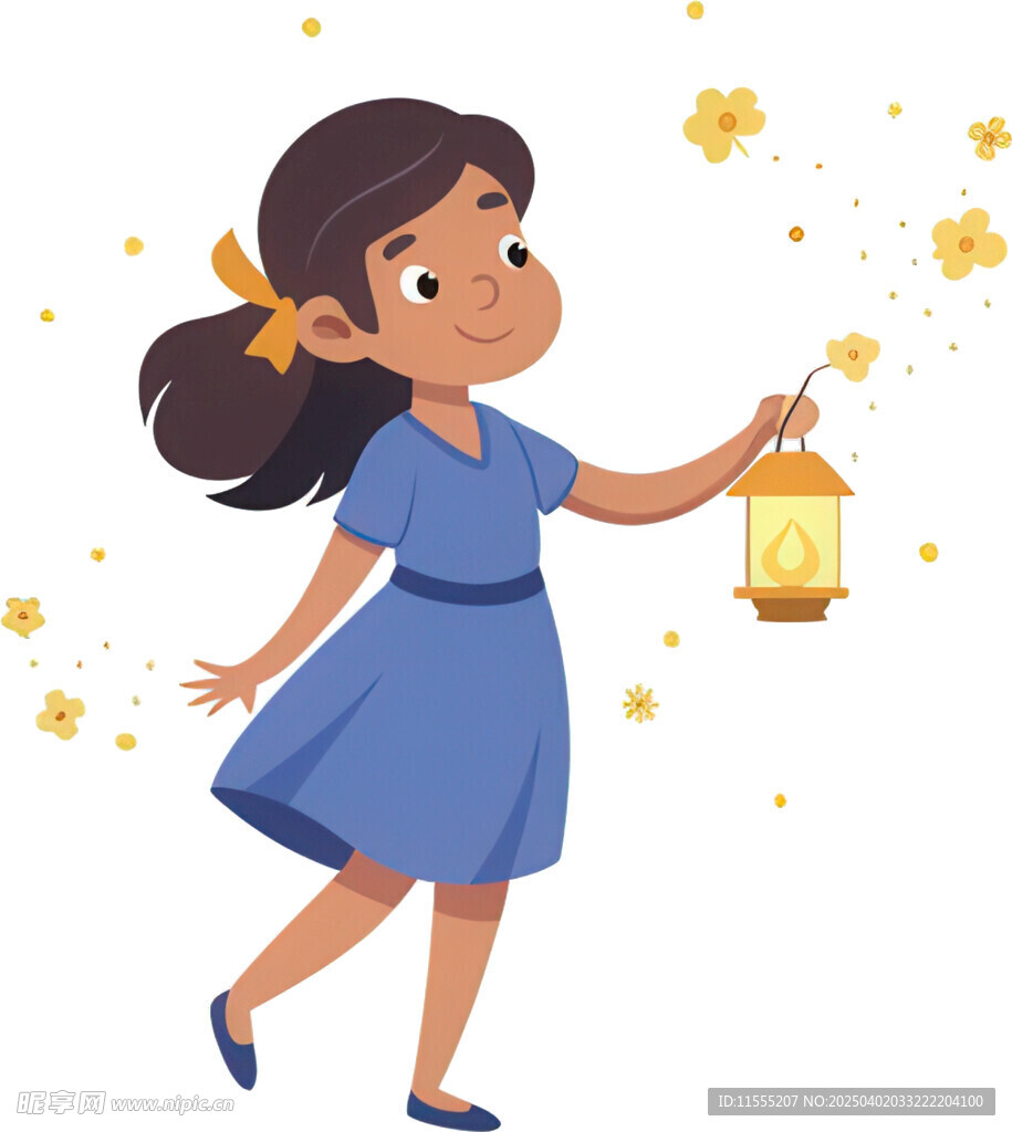 女孩提灯展梦幻氛围美
