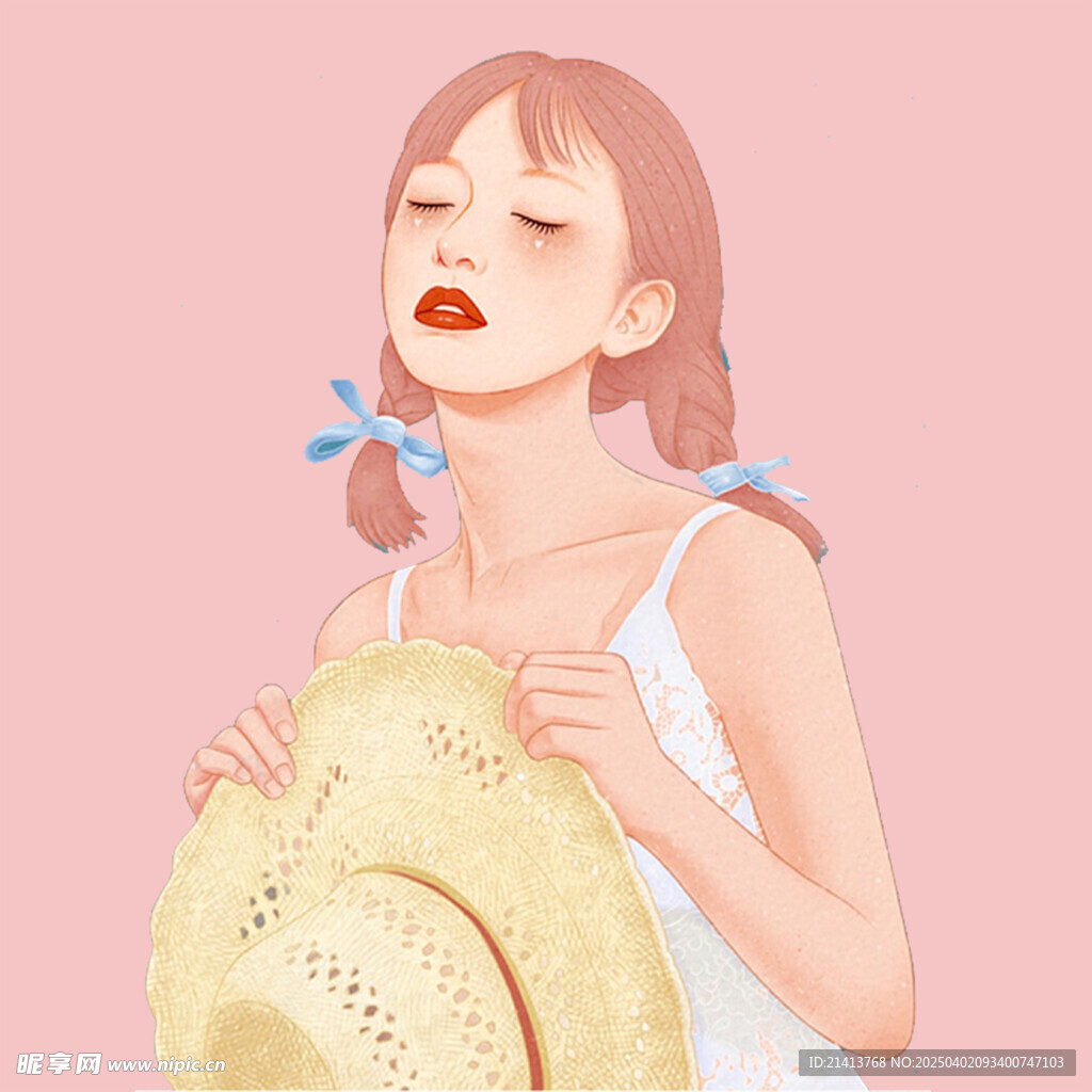 戴草帽女孩 
