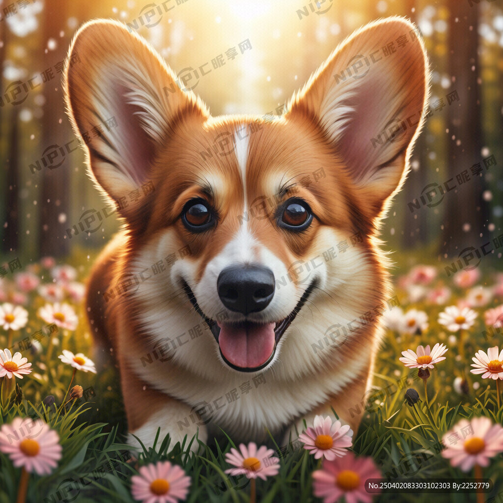 画一只左路的柯基犬 眼睛明亮