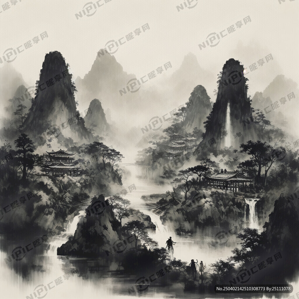 墨绿手绘
