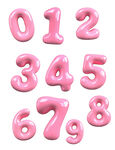 3D粉色光滑矢量变形数字
