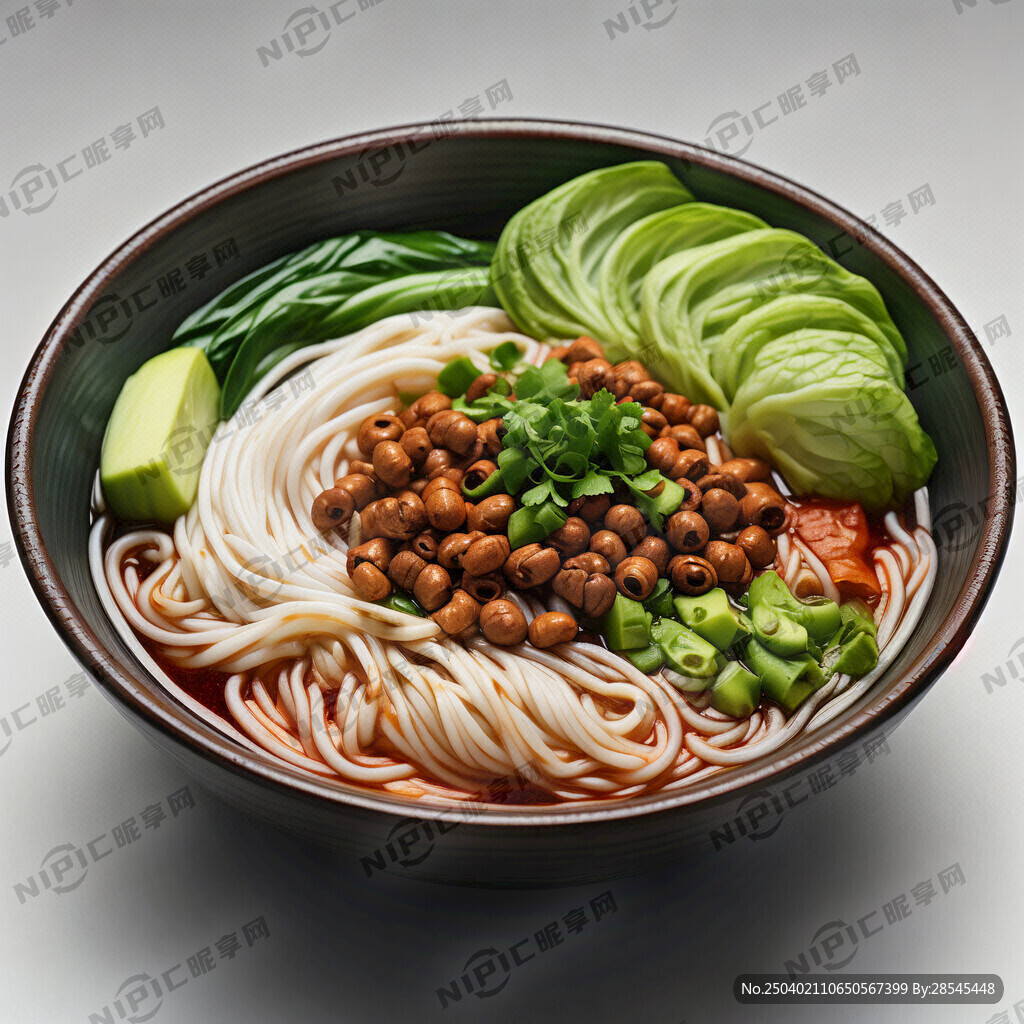 生成一碗螺蛳粉 青菜是空心菜