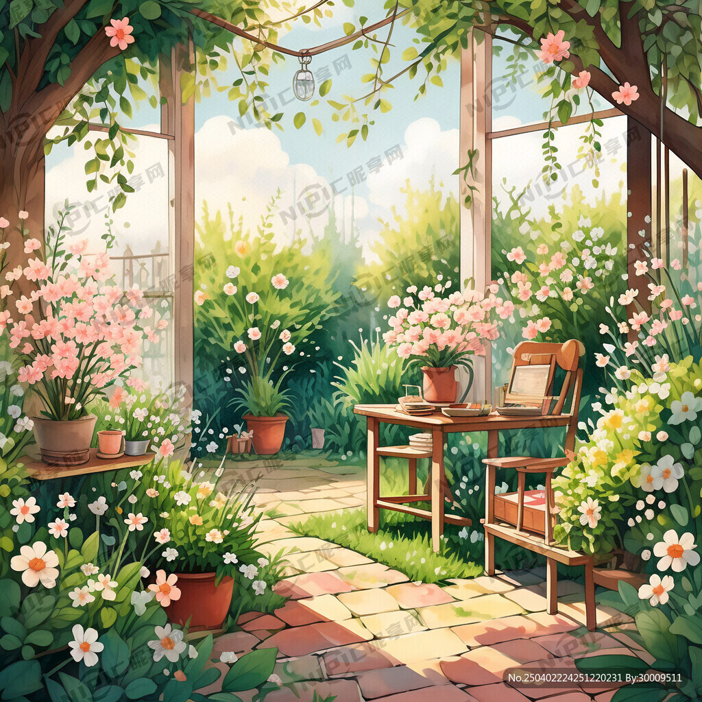 清新文艺春日场景 绿色为主