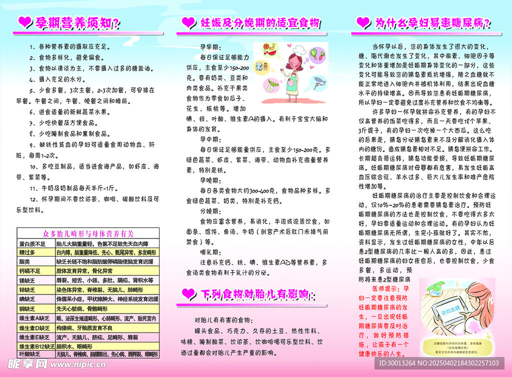 孕期体重管理三折页