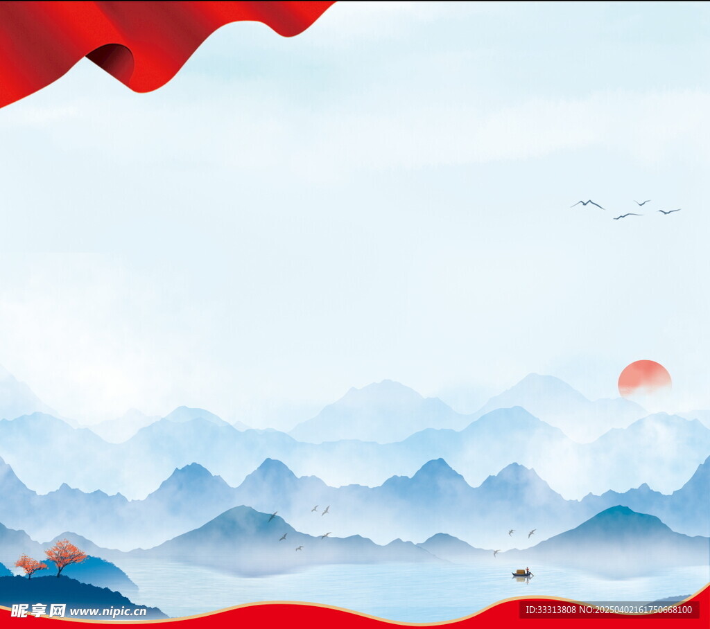 徽派背景  徽派山水