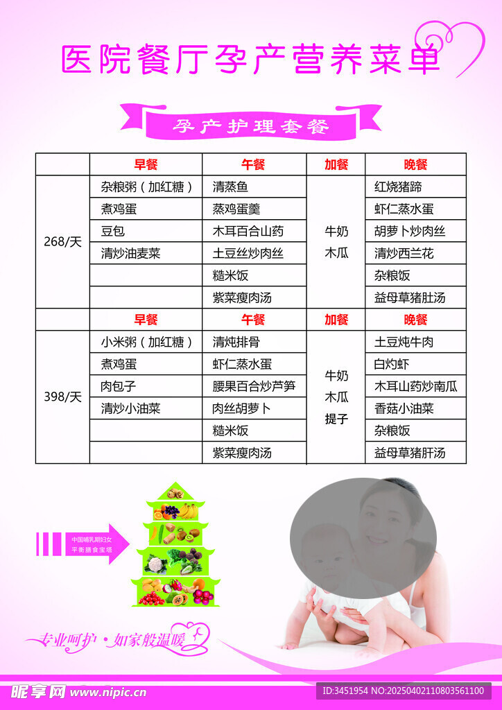 月子餐单页