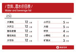 酒水价目表