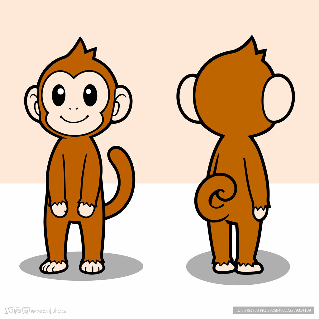 手绘卡通小猴