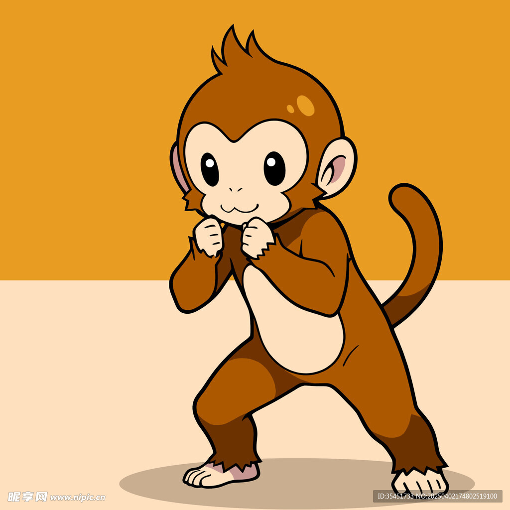 手绘卡通小猴