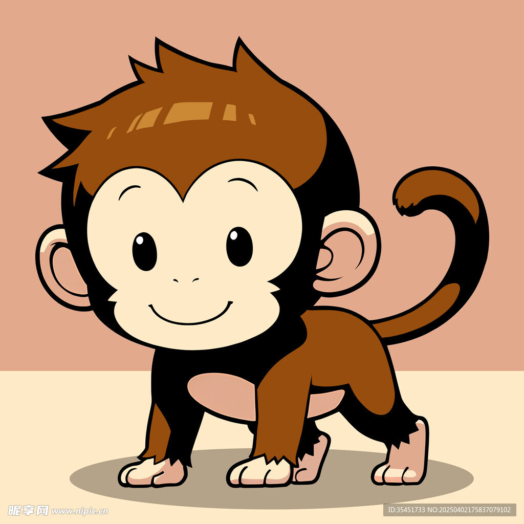 手绘卡通小猴