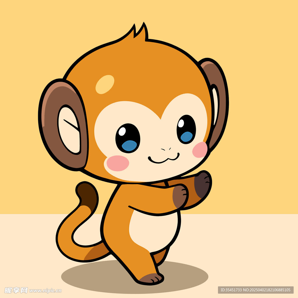 手绘卡通小猴