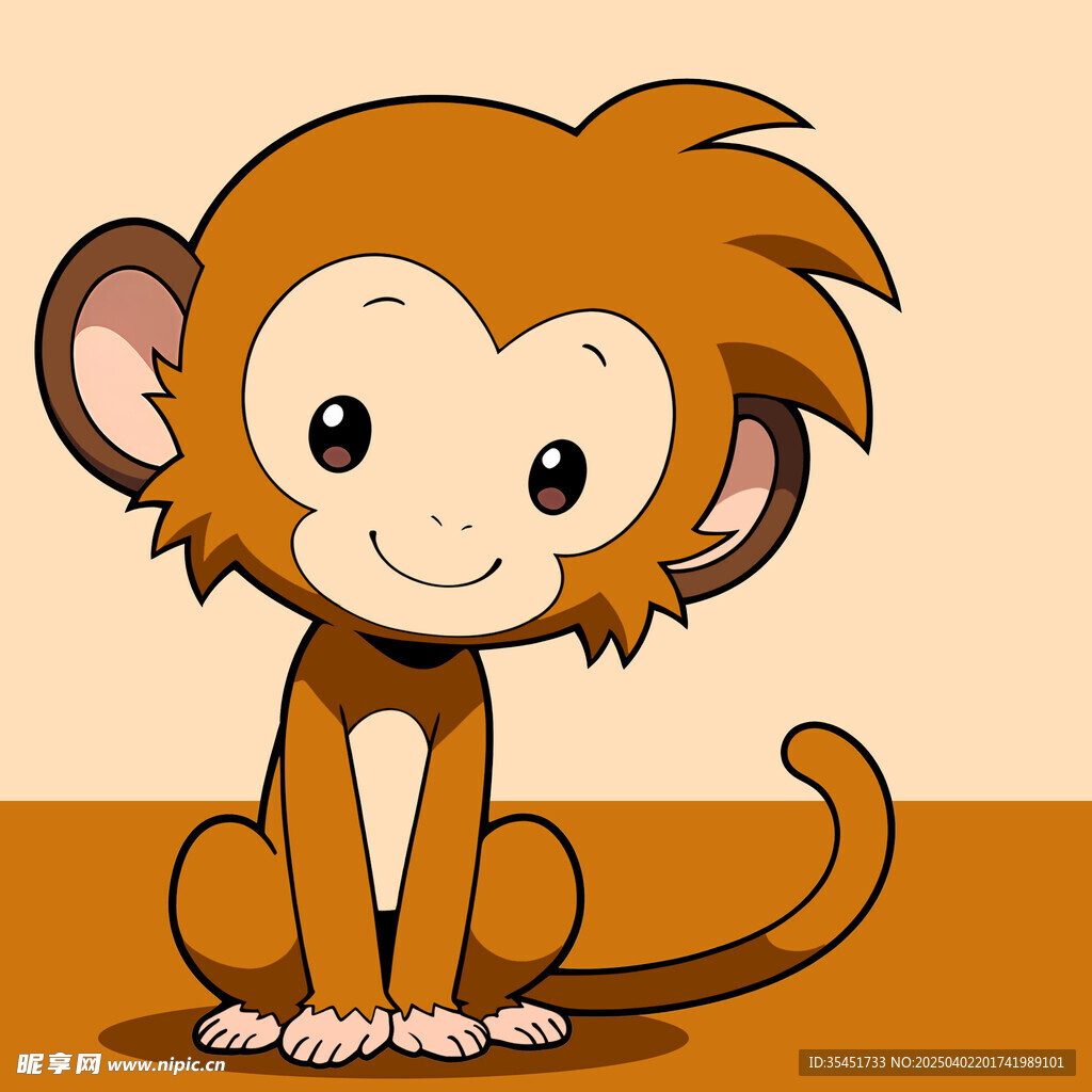 手绘卡通小猴