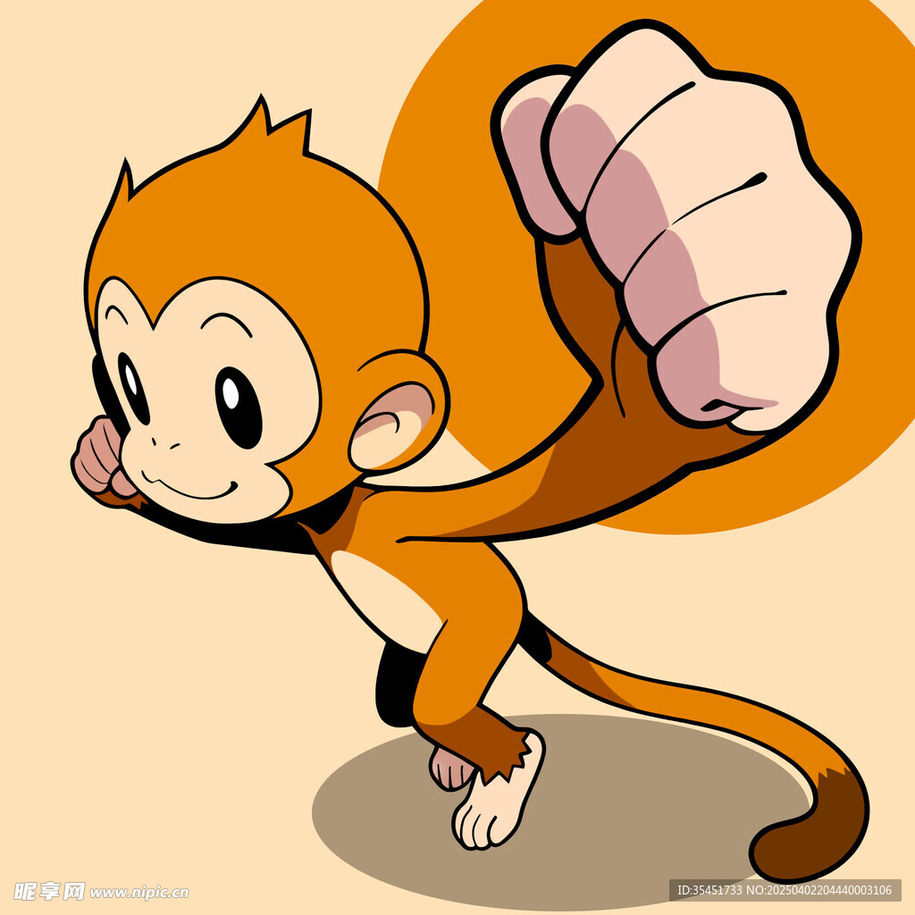 手绘卡通创意小猴