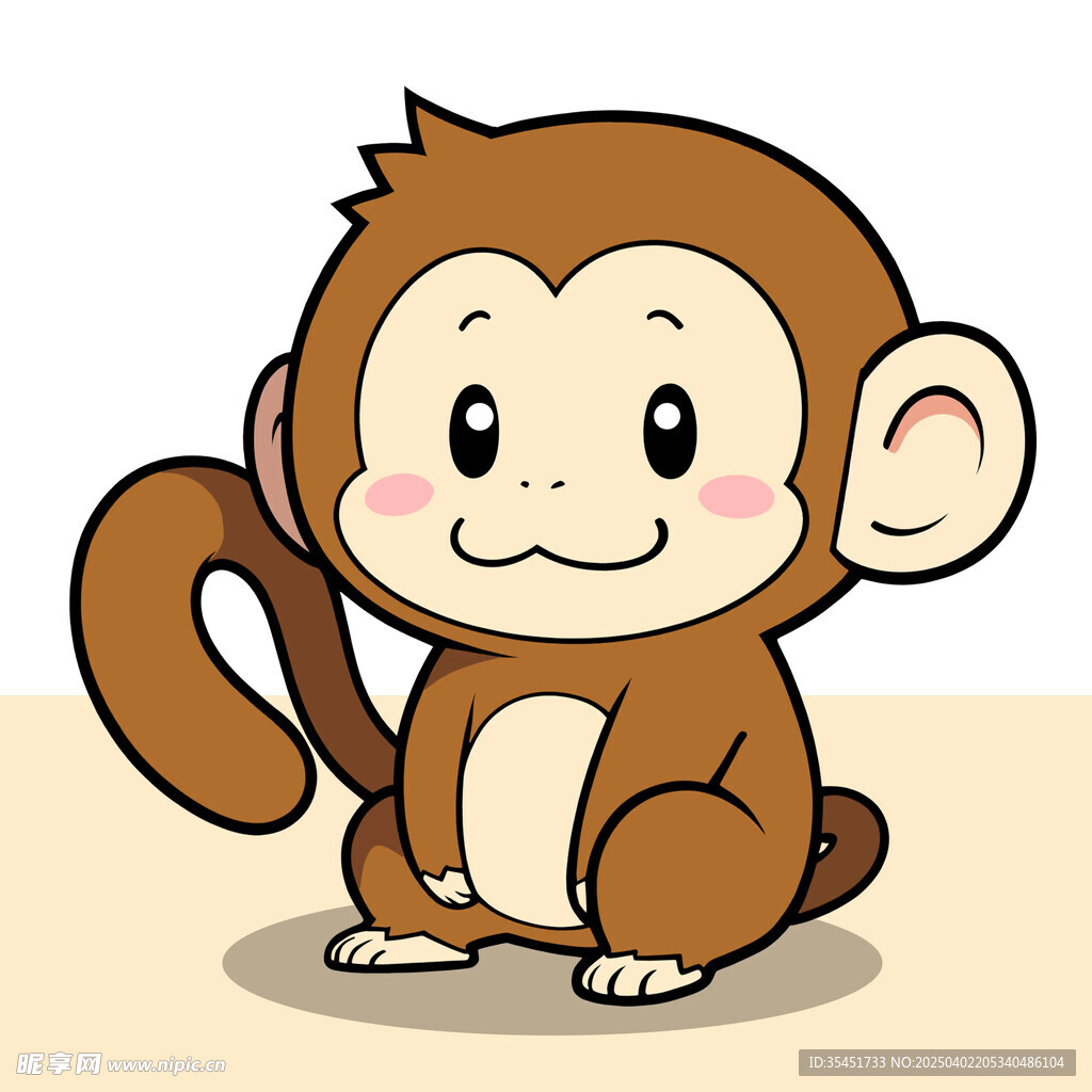 手绘卡通小猴