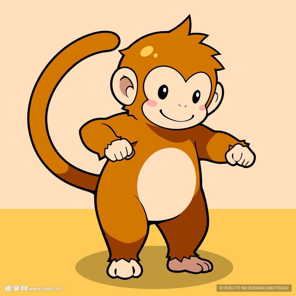 手绘卡通小猴
