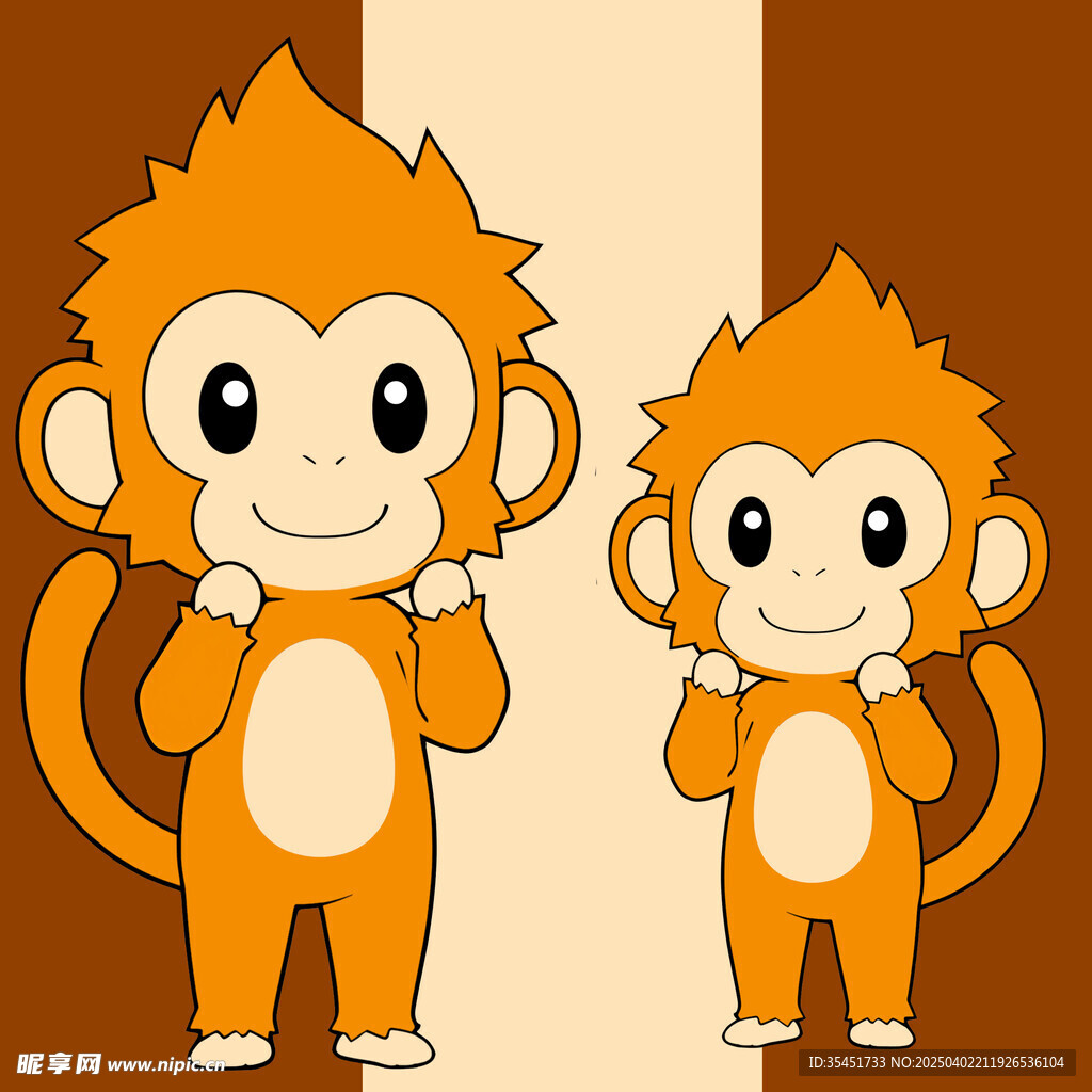 手绘卡通小猴