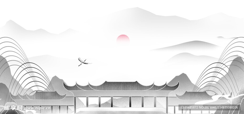 中国风山水图