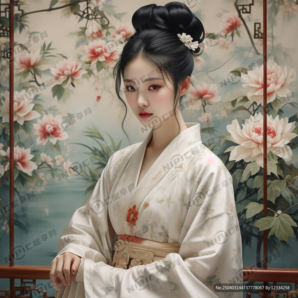 古代女子屏风换装