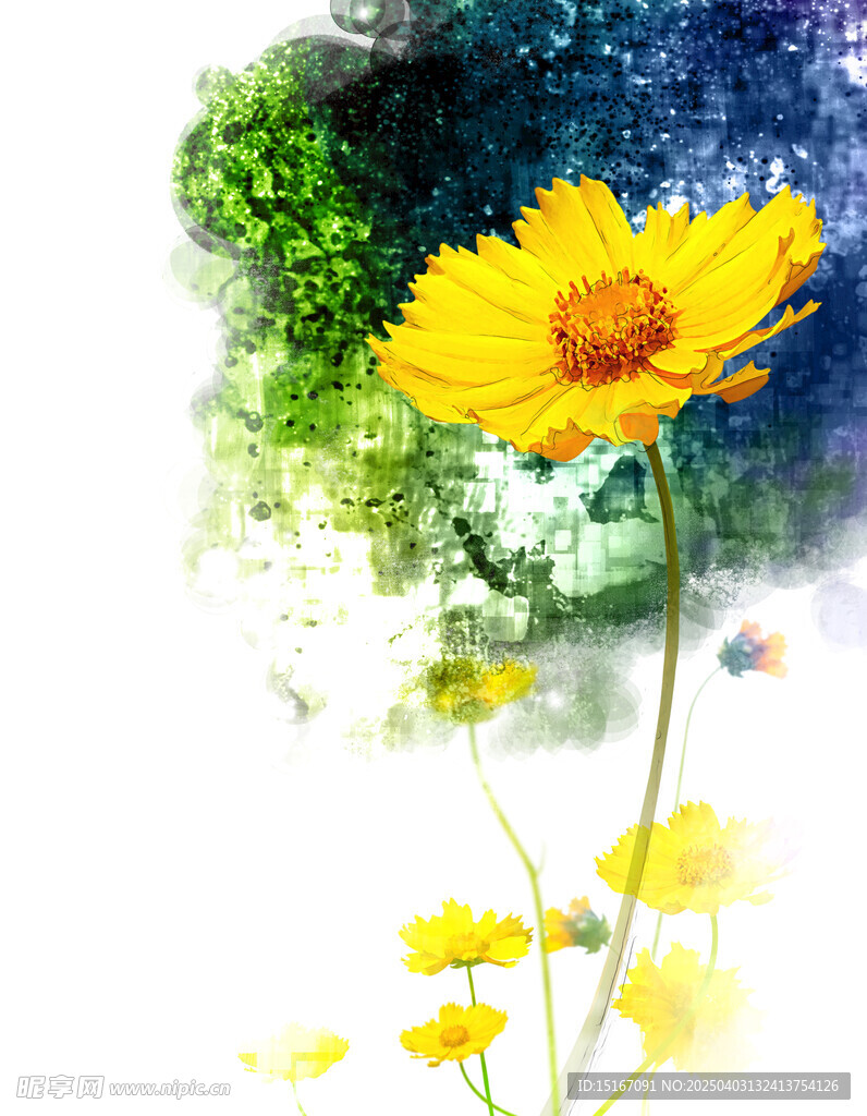卡通手绘花卉插画元素