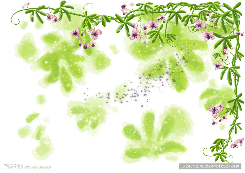卡通手绘花卉插画元素