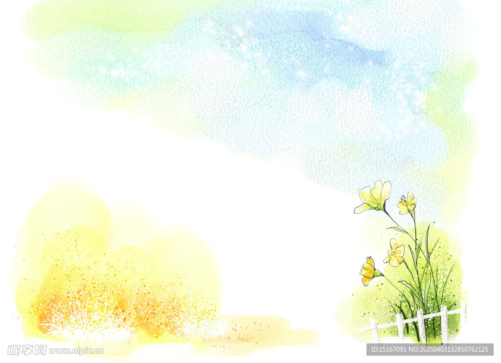 春天手绘插画元素