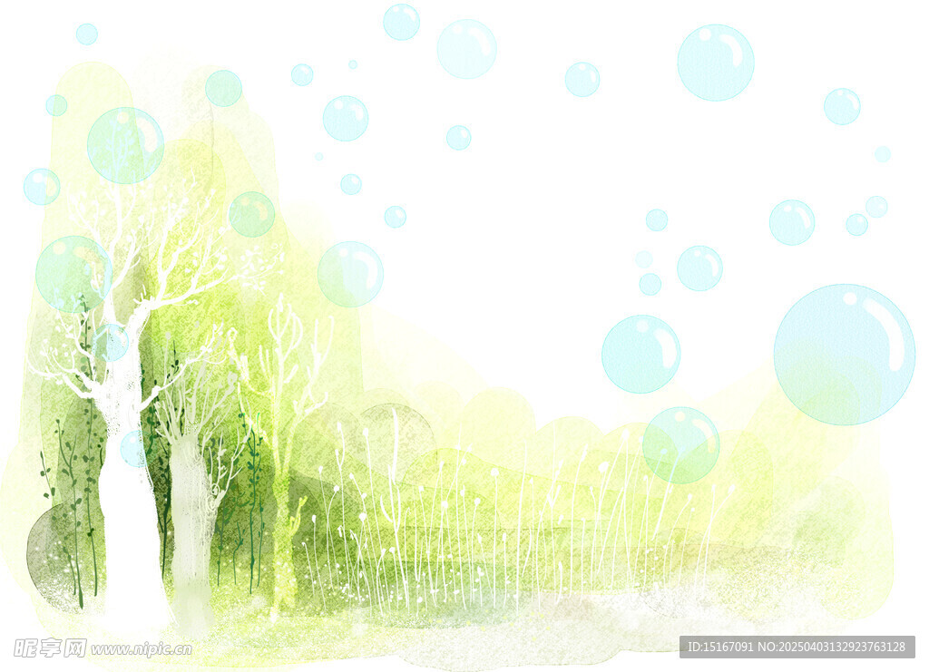 春天手绘插画元素