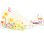春天手绘插画元素