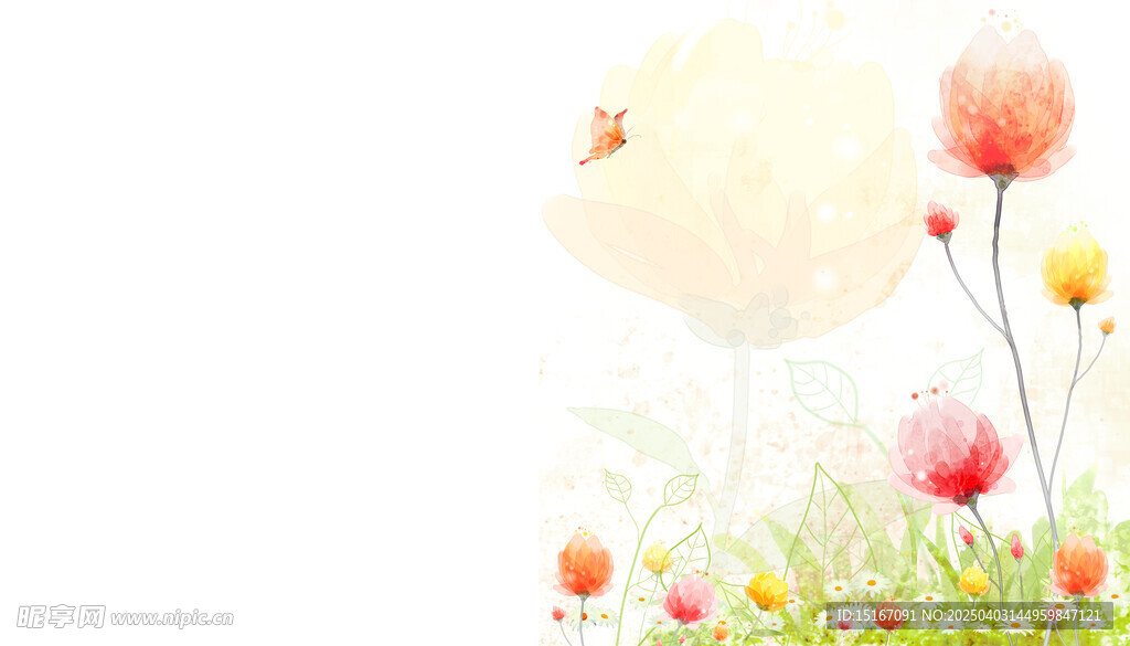 卡通手绘花卉插画元素