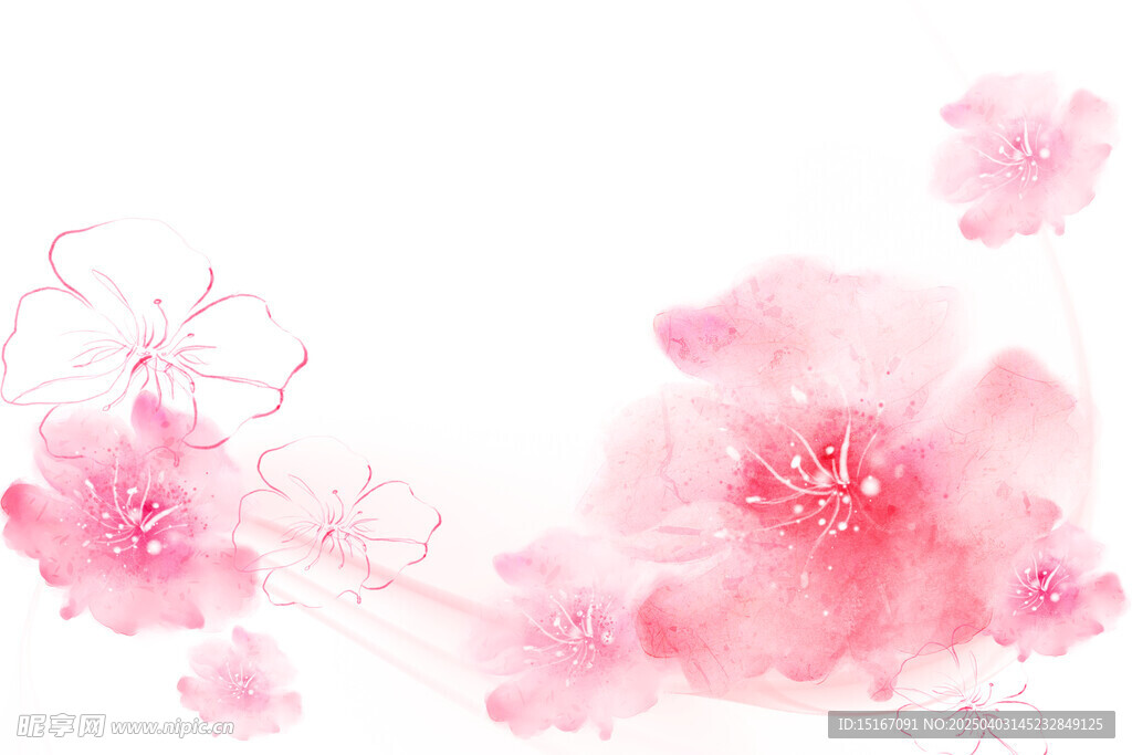 卡通手绘花卉插画元素