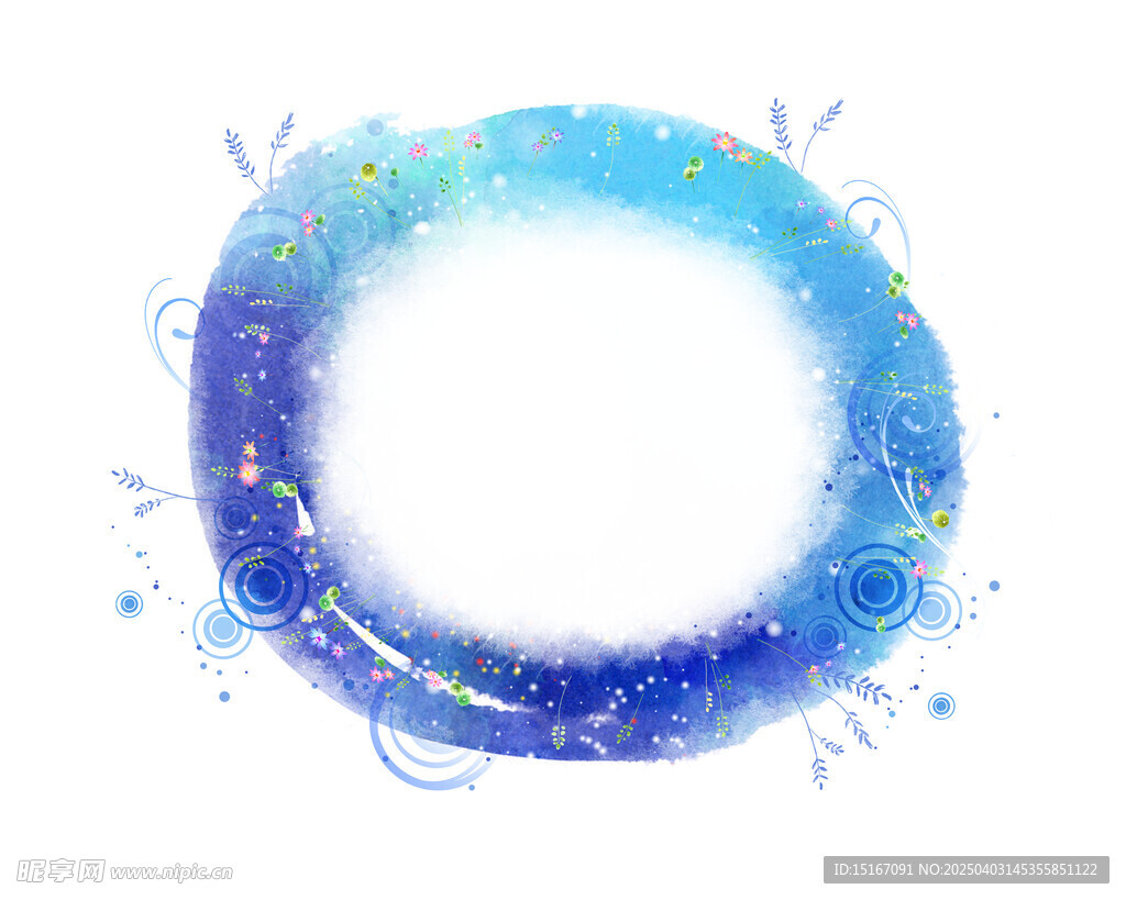 抽象卡通花卉插画元素