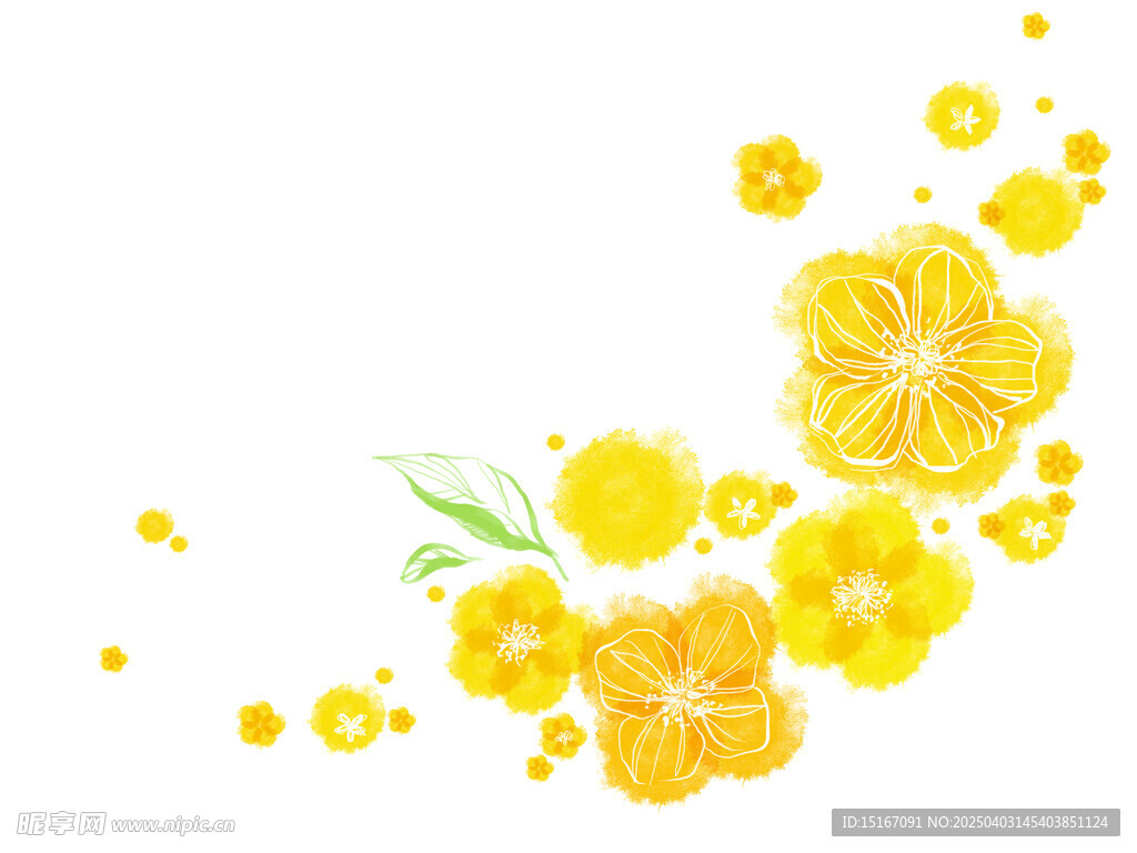 卡通手绘花卉插画元素