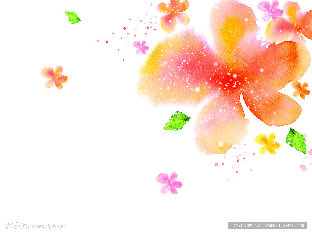 抽象卡通花卉插画元素