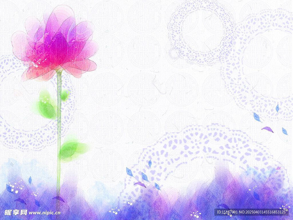 卡通手绘花卉插画元素