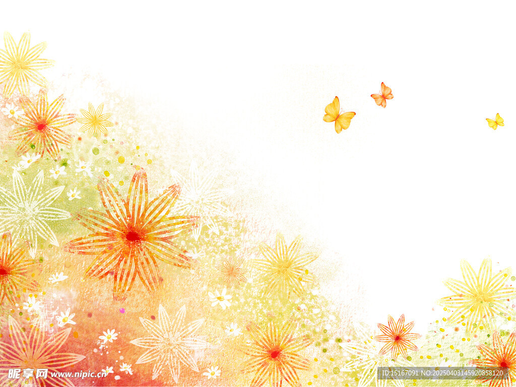 卡通手绘花卉插画元素